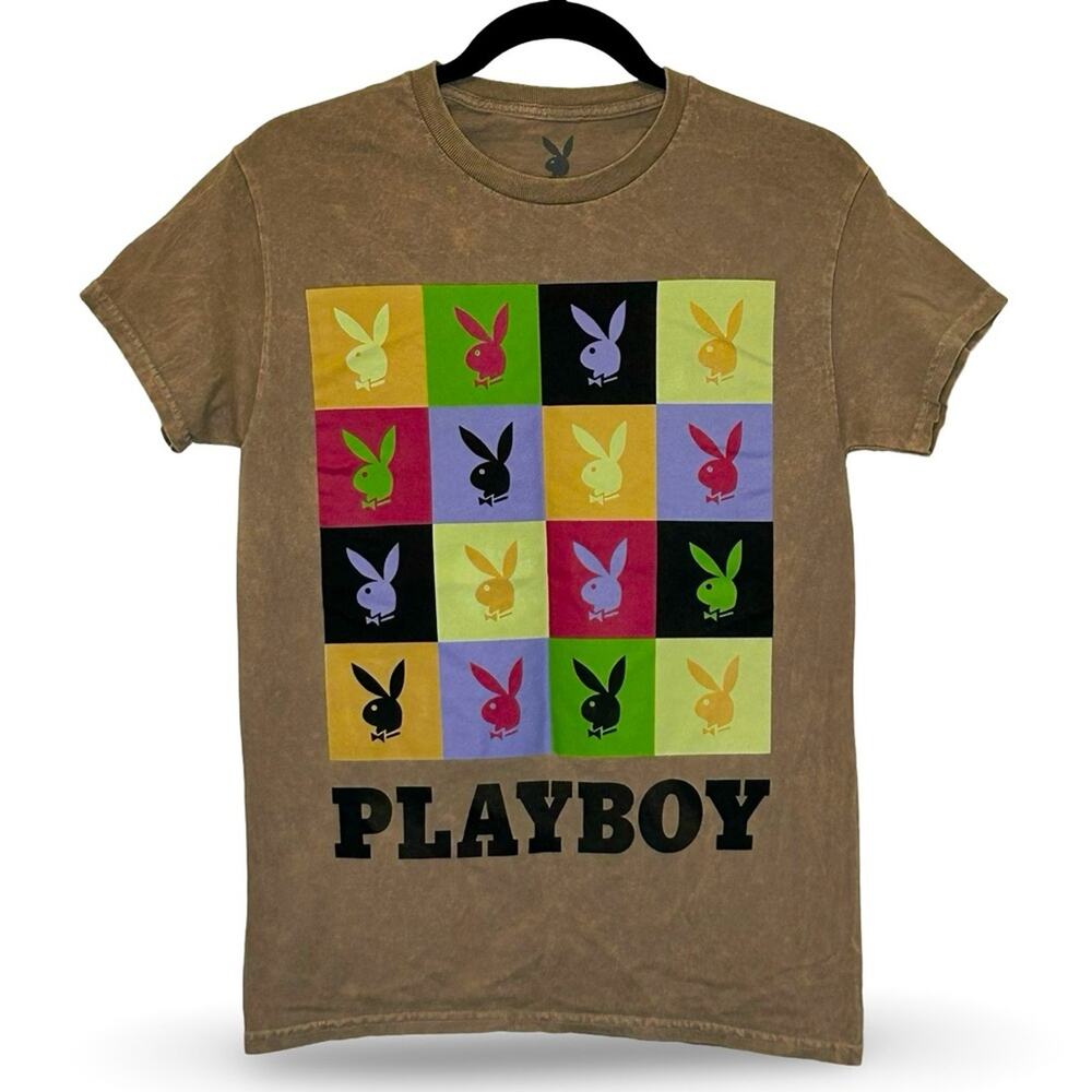 Playboy Logo Graphic Tee Unisex Size Small Iconic Pop Culture Bunny Andy Warhol